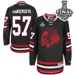 Chicago Blackhawks #57 Red Skull 2014 Stadium Series Trevor Van Riemsdyk Authentic Black With 2015 Stanley Cup Finals Patch Jersey Sale Size 48/M|50/L|52/XL|54/XXL|56/XXXL