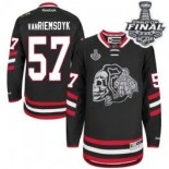 Chicago Blackhawks #57 White Skull 2014 Stadium Series Trevor Van Riemsdyk Premier Black With 2015 Stanley Cup Finals Patch Jersey