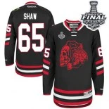 Chicago Blackhawks #65 Red Skull 2014 Stadium Series Andrew Shaw Premier Black With 2015 Stanley Cup Finals Patch Jersey Sale Size 48/M|50/L|52/XL|54/XXL|56/XXXL