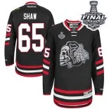 Chicago Blackhawks #65 White Skull 2014 Stadium Series Andrew Shaw Authentic Black With 2015 Stanley Cup Finals Patch Jersey Sale Size 48/M|50/L|52/XL|54/XXL|56/XXXL