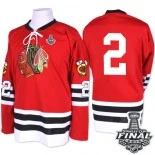 Chicago Blackhawks Mitchell and Ness #2 1960-61 Throwback Duncan Keith Premier Red With 2015 Stanley Cup Finals Patch Jersey Sale Size 48/M|50/L|52/XL|54/XXL|56/XXXL