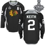 Chicago Blackhawks #2 Practice Duncan Keith Premier Black With 2015 Stanley Cup Finals Patch Jersey Sale Size 48/M|50/L|52/XL|54/XXL|56/XXXL