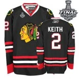 Chicago Blackhawks #2 Womens Duncan Keith Premier Black With 2015 Stanley Cup Finals Patch Jersey Sale Size S|M|L|XL|XXL
