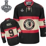 Chicago Blackhawks #9 New Third Womens Bobby Hull Premier Black With 2015 Stanley Cup Finals Patch Jersey Sale Size S|M|L|XL|XXL