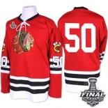 Chicago Blackhawks Mitchell and Ness #50 1960-61 Throwback Corey Crawford Premier Red With 2015 Stanley Cup Finals Patch Jersey Sale Size 48/M|50/L|52/XL|54/XXL|56/XXXL