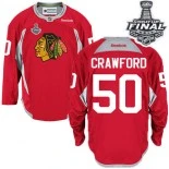 Chicago Blackhawks #50 Practice Corey Crawford Authentic Red With 2015 Stanley Cup Finals Patch Jersey Sale Size 48/M|50/L|52/XL|54/XXL|56/XXXL