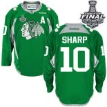 Chicago Blackhawks #10 Practice Patrick Sharp Premier Green With 2015 Stanley Cup Finals Patch Jersey Sale Size 48/M|50/L|52/XL|54/XXL|56/XXXL