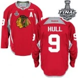 Chicago Blackhawks #9 Practice Bobby Hull Authentic Red With 2015 Stanley Cup Finals Patch Jersey Sale Size 48/M|50/L|52/XL|54/XXL|56/XXXL