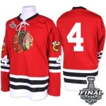 Chicago Blackhawks Mitchell and Ness #4 1960-61 Throwback Niklas Hjalmarsson Premier Red With 2015 Stanley Cup Finals Patch Jersey Sale Size 48/M|50/L|52/XL|54/XXL|56/XXXL