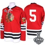 Chicago Blackhawks Mitchell and Ness #5 1960-61 Throwback David Rundblad Premier Red With 2015 Stanley Cup Finals Patch Jersey Sale Size 48/M|50/L|52/XL|54/XXL|56/XXXL