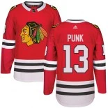 CM Punk Chicago Blackhawks #13 Red Home Adidas Authentic Jersey