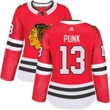 Women's CM Punk Chicago Blackhawks #13 Red Home Adidas Authentic Jersey