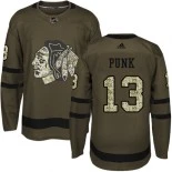 Kid's CM Punk Green Chicago Blackhawks #13 Salute to Service Adidas Authentic Jersey