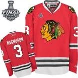 Kids Chicago Blackhawks #3 Keith Magnuson Authentic Red Home With 2015 Stanley Cup Finals Patch Jersey For Sale Sizes kids S-M-L-XL