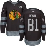 Marian Hossa Black Chicago Blackhawks #81 1917-2017 100th Anniversary Adidas Authentic Jersey
