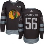 Erik Gustafsson Black Chicago Blackhawks #56 1917-2017 100th Anniversary Adidas Authentic Jersey