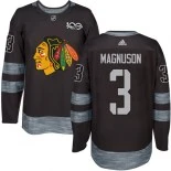 Keith Magnuson Black Chicago Blackhawks #3 1917-2017 100th Anniversary Adidas Premier Jersey