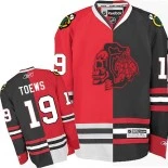 Chicago Blackhawks Jonathan Toews Premier Red/Black Jersey #19 Red Skull Split Fashion Size 48/M|50/L|52/XL|54/XXL|56/XXXL