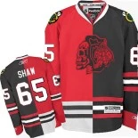 Chicago Blackhawks Andrew Shaw Premier Red/Black Jersey #65 Red Skull Split Fashion Size 48/M|50/L|52/XL|54/XXL|56/XXXL