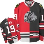 Chicago Blackhawks #19 Jonathan Toews Authentic Jersey Red Black Skull Split Fashion