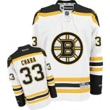 Boston Bruins #33 Zdeno Chara Authentic Away White Jersey - Blackhawks Player Jersey