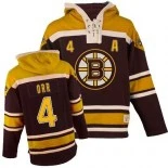 Old Time Hockey Boston Bruins #4 Bobby Orr Premier Black Sawyer Hooded Sweatshirt Jersey - Blackhawks Player Jersey