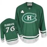 Montreal Canadiens #76 P.K Subban Premier Green St Patty's Day Jersey - Blackhawks Player Jersey