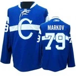 Montreal Canadiens #79 Andrei Markov Premier Third Blue Jersey - Blackhawks Player Jersey