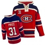 Old Time Hockey Montreal Canadiens #31 Carey Price Authentic Red Sawyer Hooded Sweatshirt Jersey - Blackhawks Player Jersey