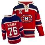 Old Time Hockey Montreal Canadiens #76 P.K Subban Premier Red Sawyer Hooded Sweatshirt Jersey - Blackhawks Player Jersey