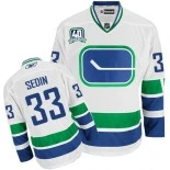 Vancouver Canucks #33 Henrik Sedin Authentic Third 40TH White Jersey - Blackhawks Player Jersey