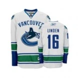 Vancouver Canucks #16 Trevor Linden Authentic Away White Jersey - Blackhawks Player Jersey