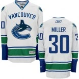 Vancouver Canucks #30 Ryan Miller Premier Away White Jersey - Blackhawks Player Jersey