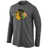 Chicago Blackhawks Big - Tall Logo D.Grey Long Sleeve T-Shirt Jersey Shop Online Sale XS|S|M|L|XL|XXL|XXXL