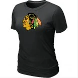 Chicago Blackhawks Black Logo Women T-Shirt Jersey Shop Online Sale XS|S|M|L|XL|XXL|XXXL