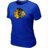 Chicago Blackhawks Blue Logo Women T-Shirt Jersey Shop Online Sale XS|S|M|L|XL|XXL|XXXL