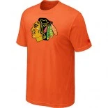 Chicago Blackhawks Logo Orange T-Shirt Jersey Shop Online Sale XS|S|M|L|XL|XXL|XXXL