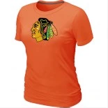 Chicago Blackhawks Orange Logo Women T-Shirt Jersey Shop Online Sale XS|S|M|L|XL|XXL|XXXL