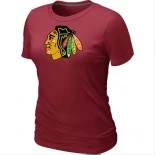 Chicago Blackhawks Red Logo Women T-Shirt Jersey Shop Online Sale XS|S|M|L|XL|XXL|XXXL