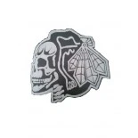 Blackhawks White Skull Head Patch