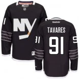 New York Islanders #91 John Tavares Authentic Third Black Jersey - Blackhawks Player Jersey