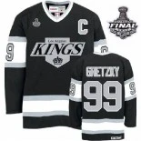 Youth CCM Los Angeles Kings Wayne Gretzky Authentic Black Throwback Jersey With Stanley Cup Finals For Sale Size Small/Medium|Large/X Large
