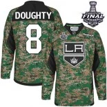 Los Angeles Kings #8 Drew Doughty Premier 2014 Stanley Cup Camo Veterans Day Practice Jersey - Blackhawks Player Jersey