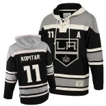 Old Time Hockey Los Angeles Kings #11 Anze Kopitar Premier Black Sawyer Hooded Sweatshirt Jersey - Blackhawks Player Jersey