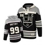 Old Time Hockey Los Angeles Kings #99 Wayne Gretzky Premier Black Sawyer Hooded Sweatshirt Jersey - Blackhawks Player Jersey