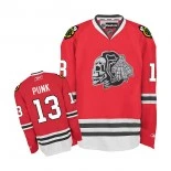 Chicago Blackhawks No.13 CM Punk Authentic Red With White Skull Jersey Sale Size 48/M|50/L|52/XL|54/XXL|56/XXXL