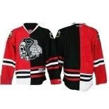 Blackhawks Red Black White Skull Jersey