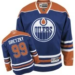Edmonton Oilers #99 Wayne Gretzky Authentic Home Royal Blue Jersey - Blackhawks Player Jersey