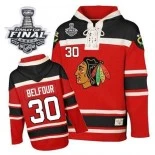 ED Belfour Red Sawyer Hooded Sweatshirt Premier With 2013 Stanley Cup Finals Patch Jersey Size S|M|L|XL|XXL|XXXL|XXXXL