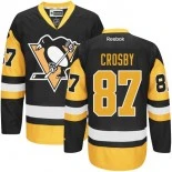 Pittsburgh Penguins #87 Sidney Crosby Authentic Third Black/Gold Jersey - Blackhawks Player Jersey